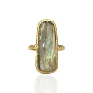 NEW TAT2 DESIGNS women's labradorite bora ring in gold